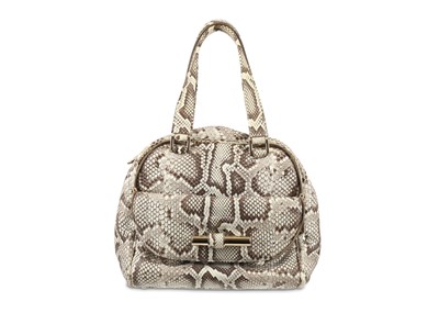 Lot 192 - Jimmy Choo Justine Python Skin Handbag, cream...