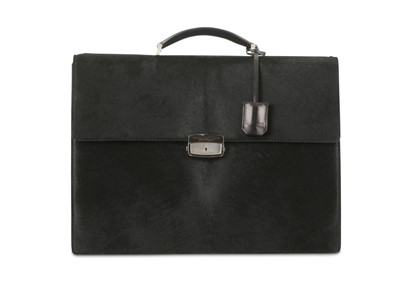 Lot 118 - Salvatore Ferragamo Black Briefcase, pony skin...