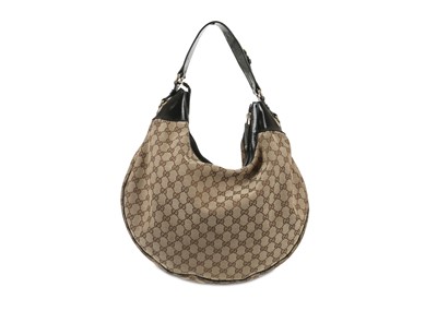 Lot 351 - Gucci Half Moon Hobo Tote, Guccissima canvas...