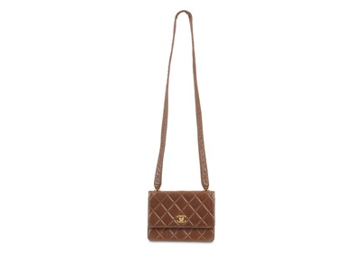 Lot 374 - Chanel Brown Mini Flap Bag, c. 1991-94,...