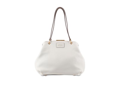 Lot 431 - Smythson White Leather Satchel Bag, with...