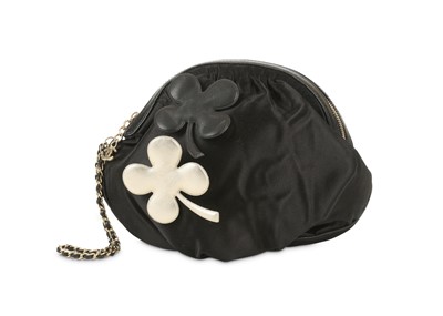 Lot 60 - Chanel Clover Evening Pouch, c. 2008, black...