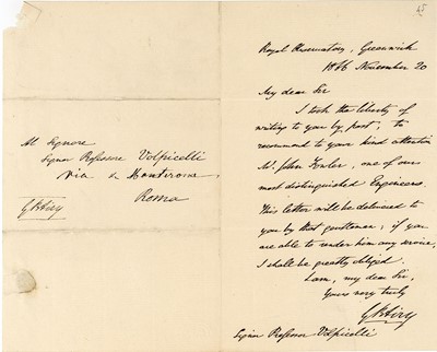 Lot 239 - Airy (George Biddell) Autograph letter signed...