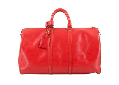 Lot 89 - Louis Vuitton Red Epi Keepall 45, c. 1991, Epi...