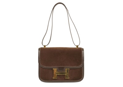 Lot 371 - Hermes Brown Veau Doblis Constance, c. 1962,...