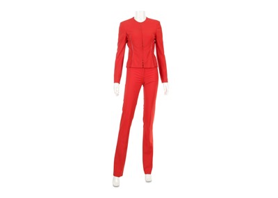 Lot 92 - Gianni Versace Couture Red Trouser Suit, early...