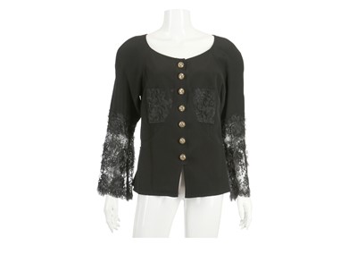 Lot 262 - Christian Lacroix Black Lace Trim Jacket,...