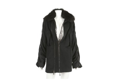 Lot 285 - Versace Black Angora and Chain Jacket, angora...