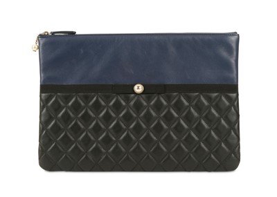 Lot 56 - Chanel Two-Tone O Case, c. 2016-17, black...