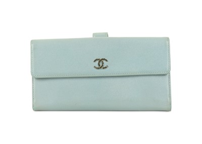 Lot 2 - Chanel Pale Blue Caviar Wallet, c. 2010-11,...