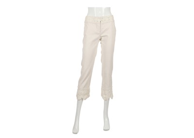Lot 15 - Chanel Cream Crochet Trimmed Capri Pants, c....