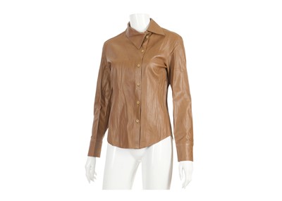 Lot 326 - Tom Ford for Gucci Brown Leather Shirt, 2000s,...