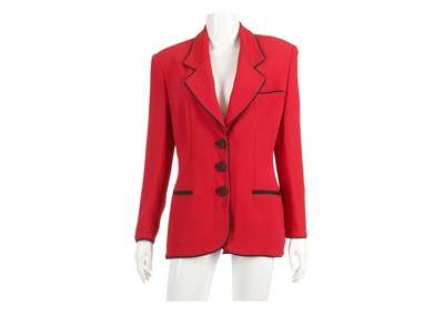 Lot 80 - Moschino Red and Black Smiley Face Jacket,...