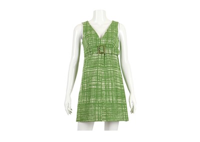 Lot 398 - Prada Green Belted Dress, abstract check...