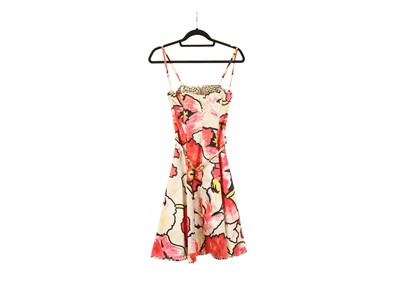 Lot 495 - Roberto Cavalli Floral Silk Dress, c. 2005,...