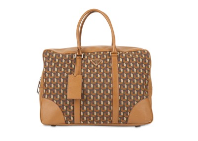 Lot 350 - Prada Printed Holdall Bag, retro printed bag...