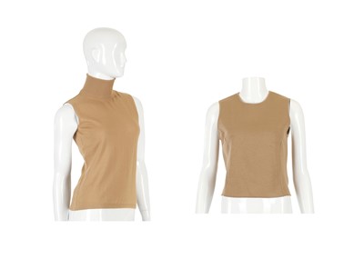 Lot 96 - Two Gianni Versace Caramel Wool Tops, 1990s,...