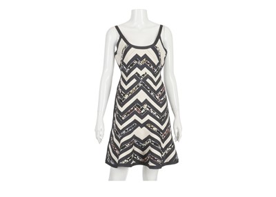 Lot 71 - Herve Leger Zig-Zag Bandage Dress, navy blue...