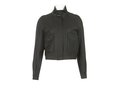 Lot 322 - Burberry Black Wool Jacket, zip down with...