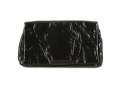 Lot 126 - Alexander McQueen Black Crinkle Patent Clutch,...
