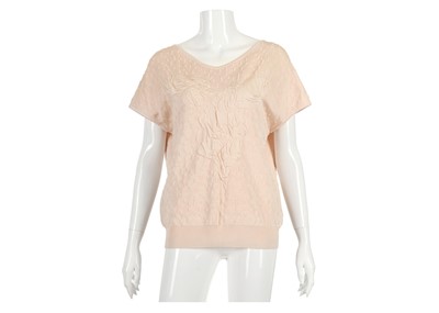 Lot 19 - Chanel Pale Pink Textured Jumper, 2010s, short...