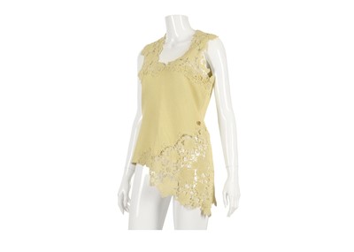 Lot 12a - Chanel Yellow Crochet Top, 2010s, cotton body...