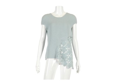 Lot 14 - Chanel Baby Blue Crochet Top, 2010s, cotton...