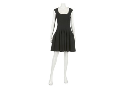 Lot 256 - Black Alaia Dress, fitted bust with gathered...