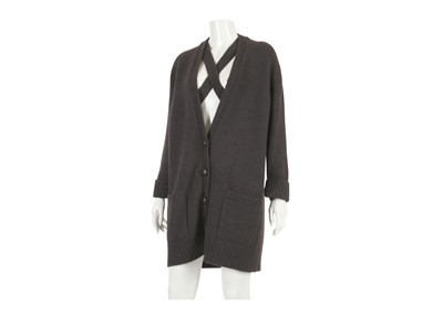 Lot 293 - Hermes Charcoal Grey Long Cardigan, 100% Yak...