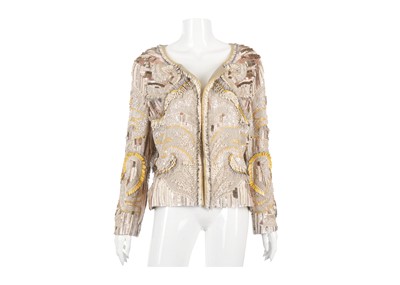Lot 339 - Matthew Williamson Taupe Embroidered Silk...