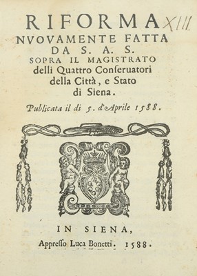 Lot 48 - Politics.- Riforma Nuovamente fatta da S. A. S....