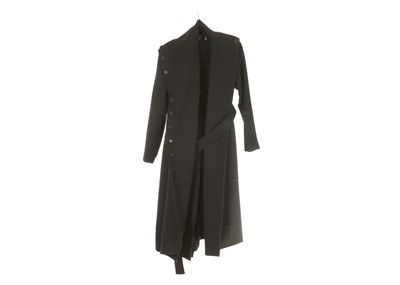 Lot 440 - Roland Mouret Black Harper Coat, ribbed wool...