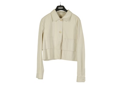 Lot 507 - Max Mara Cream Leather Jacket, soft lambskin...