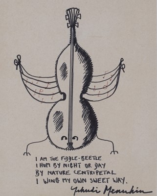 Lot 112 - Menuhin (Yehudi) Original black ink drawing of...