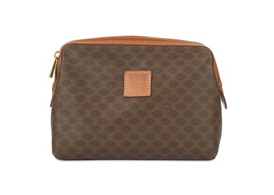 Lot 388 - Celine Macadam Cosmetic Pouch, brown coated...