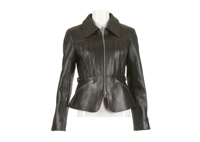 Lot 267 - Alexander Wang Leather Jacket, fitted biker...