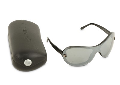 Lot 435a - Chanel Mirrored Sunglasses, black frames with...