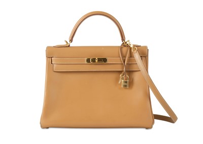 Lot 201 - Hermes Vache Naturelle Kelly Retourne 32, c....