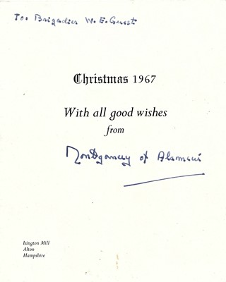Lot 205 - Montgomery, Field Marshall Two Christmas cards...