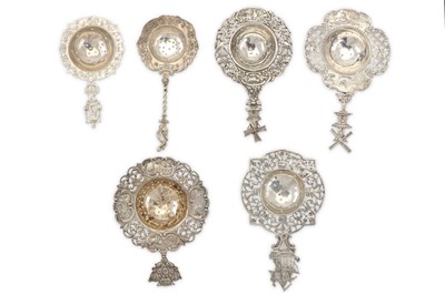 Lot 391 - A mixed group six Dutch 833 standard silver...