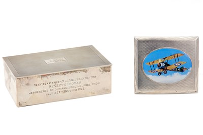 Lot 317 - An Art Deco sterling silver cigarette box,...