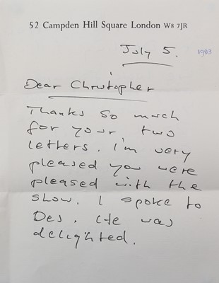 Lot 94 - Pinter (Harold) Autograph letter signed...