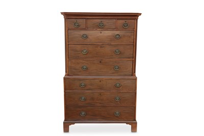 Lot 701 - A George III mahogany chest on chest with...