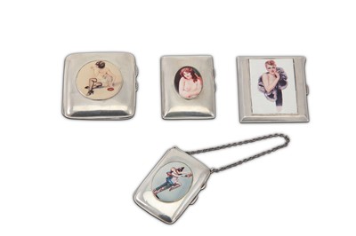 Lot 383 - Four sterling silver cigarette cases, each...