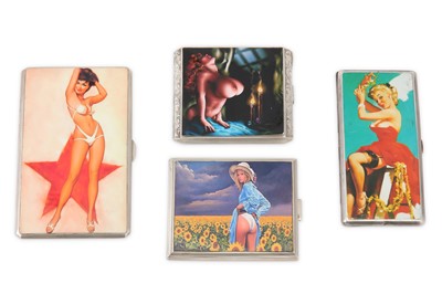 Lot 320 - Four sterling silver cigarette cases, each...