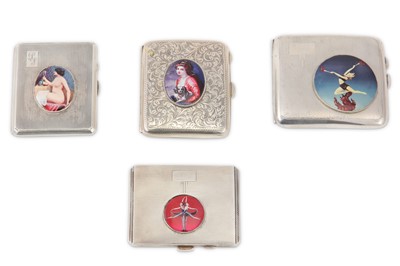 Lot 321 - Four sterling silver cigarette cases, each...