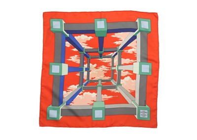 Lot 167 - Hermes 'Perspective' Silk Pocket Square,...