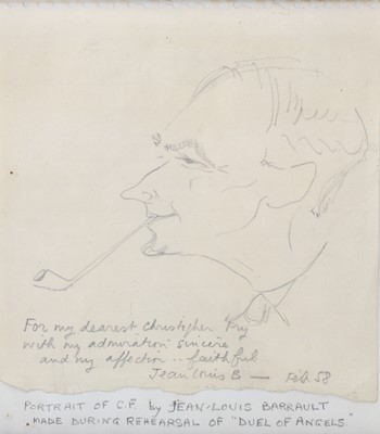 Lot 89 - Barrault (Jean-Louis) Original pencil portrait...