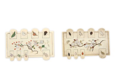 Lot 548 - Pair of Meiji period Japanese shibayama and...