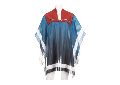 Lot 79 - Hermes Cotton Poncho, c. 2017, one-off red and...